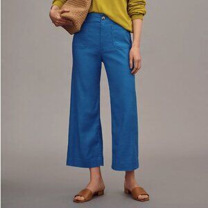 The Colette Cropped Wide-Leg Pants by Maeve: Linen Edition